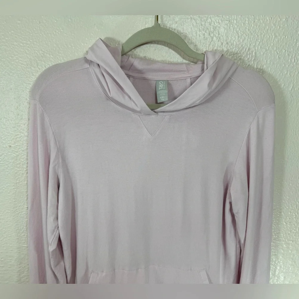 Athleta Girl Light Pink Long Sleeve Athletic Gym Pullover Hooded Sweatshirt XXL - Picture 2 of 15